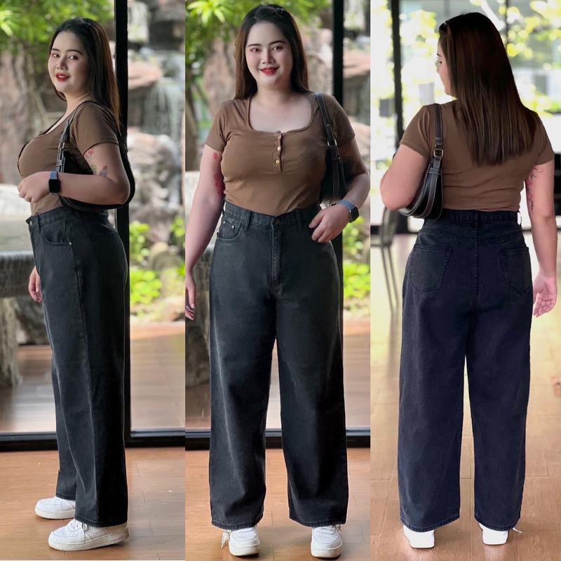 Product Introduction of 8 ส่วนกางเกง ยีนส์ Jean ผู้หญิง สาวอวบ สีดำสโนว์ เก็บพุงและสะโพก ไม่รั้งเป้า เอวสูง เสื้อผ้า Lady Women Clothing Lady 2