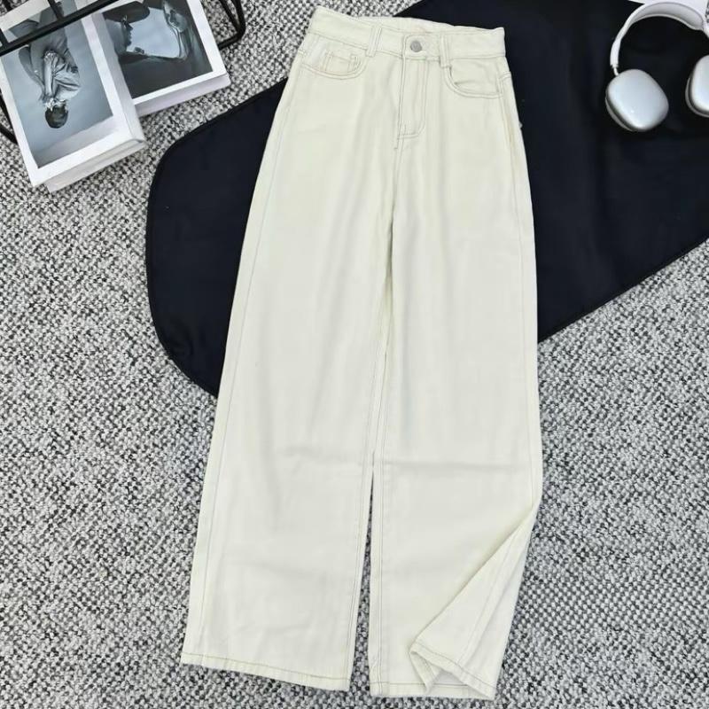 Quần jeans nữ ống suông trơn màu trắng - Qjeantron7448_P0K12 6