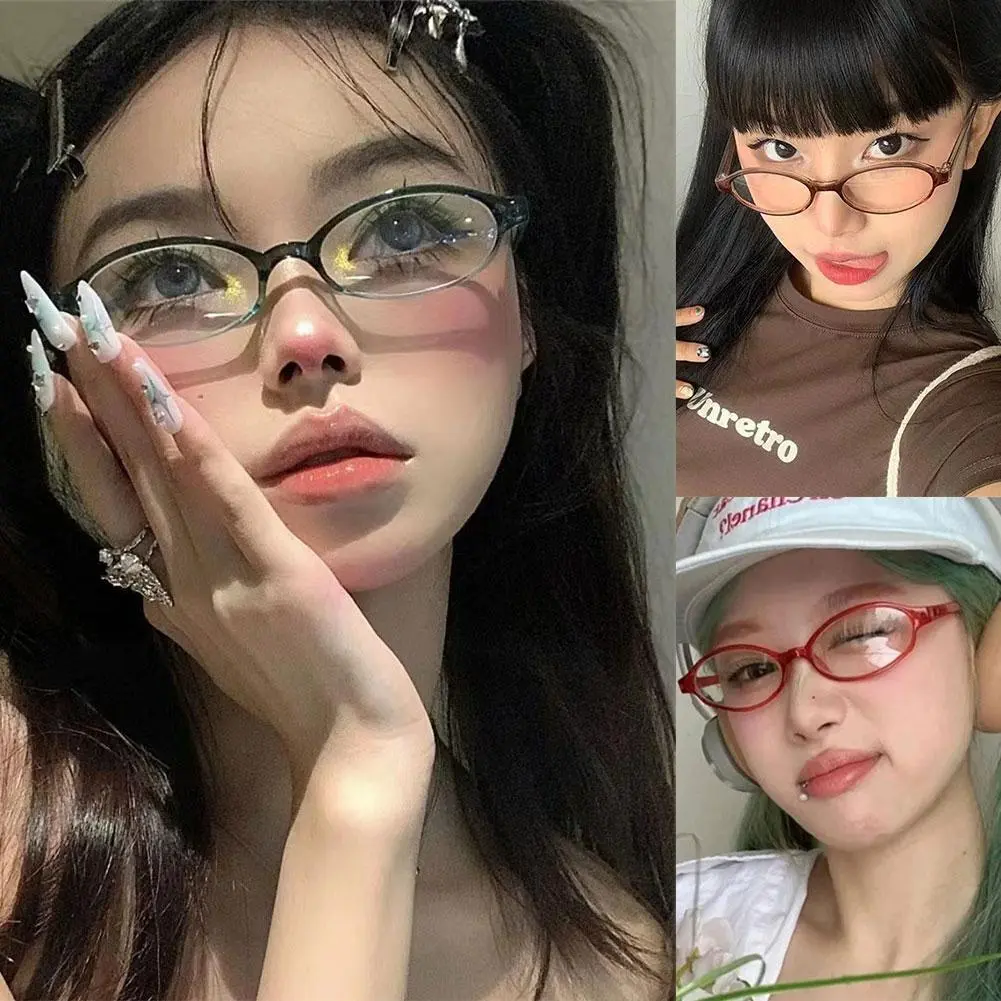 Gọng Kính Hình Bầu Dục, Phong Cách Cổ Điển Gọng Kính Mắt, Cỡ Nhỏ Thiết Kế Mới, Ánh Sáng, Chống Ánh Sáng Xanh, Thích Hợp Cho Các Cô Gái Nóng Bỏng, R3E4