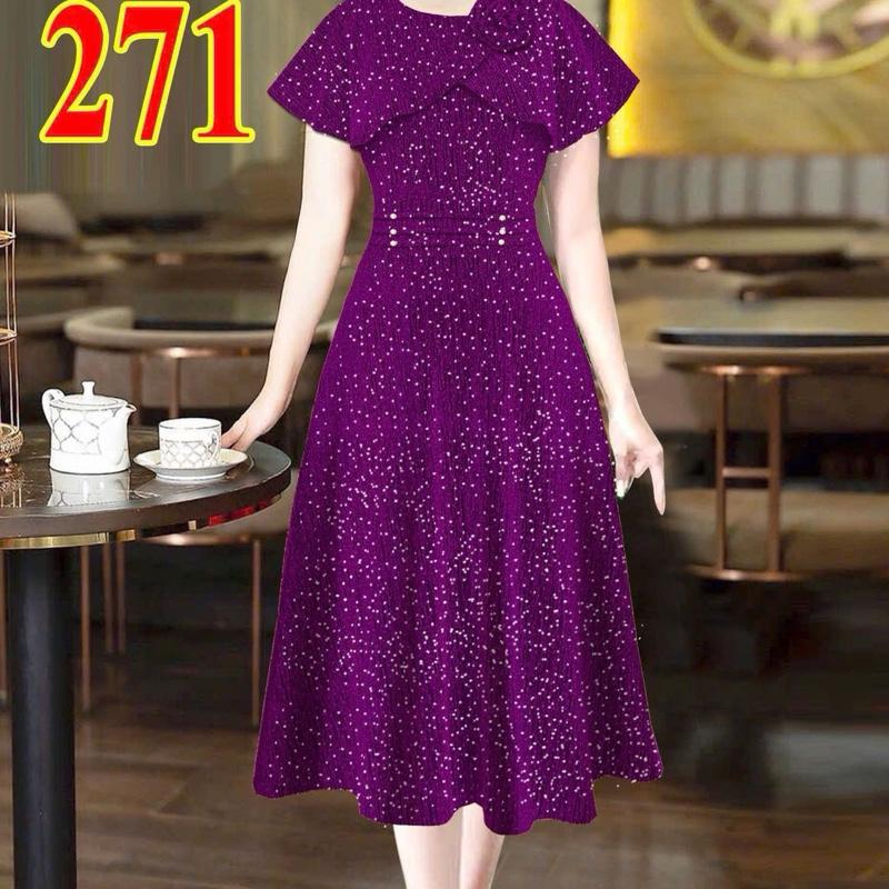 M271 Đầm xinh tặng mẹ chất thun nhủ dệt kim cao cấp 6
