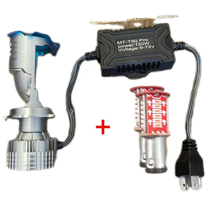 Đèn bi led mini T90PRO  H4 cao cấp- Đèn Pha Đèn ô tô xe máy - T90 Pro New 2024 - Ánh Sáng 5k5 Viền Cắt Chói-BH 24 Tháng 0
