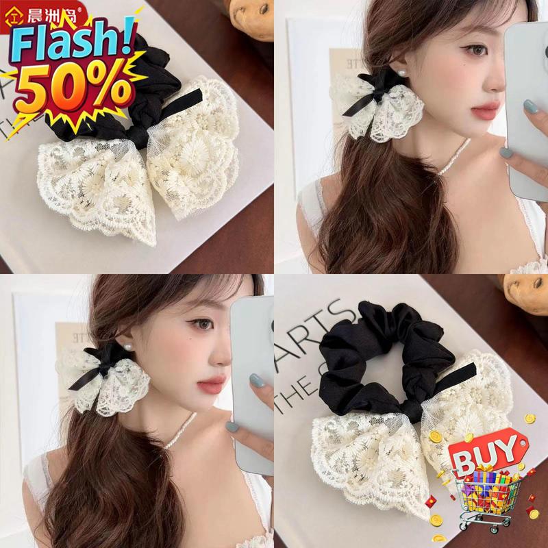 Băng Đô Ren Thêu Hai Lớp, Phong Cách Ngọt Ngào Băng Đô Nhỏ Nơ Cổ Điển Hàn Quốc, Đàn Hồi Nhẹ Nhàng, Phụ Kiện Tóc Nữ, Còn Hàng Năm 2025 1