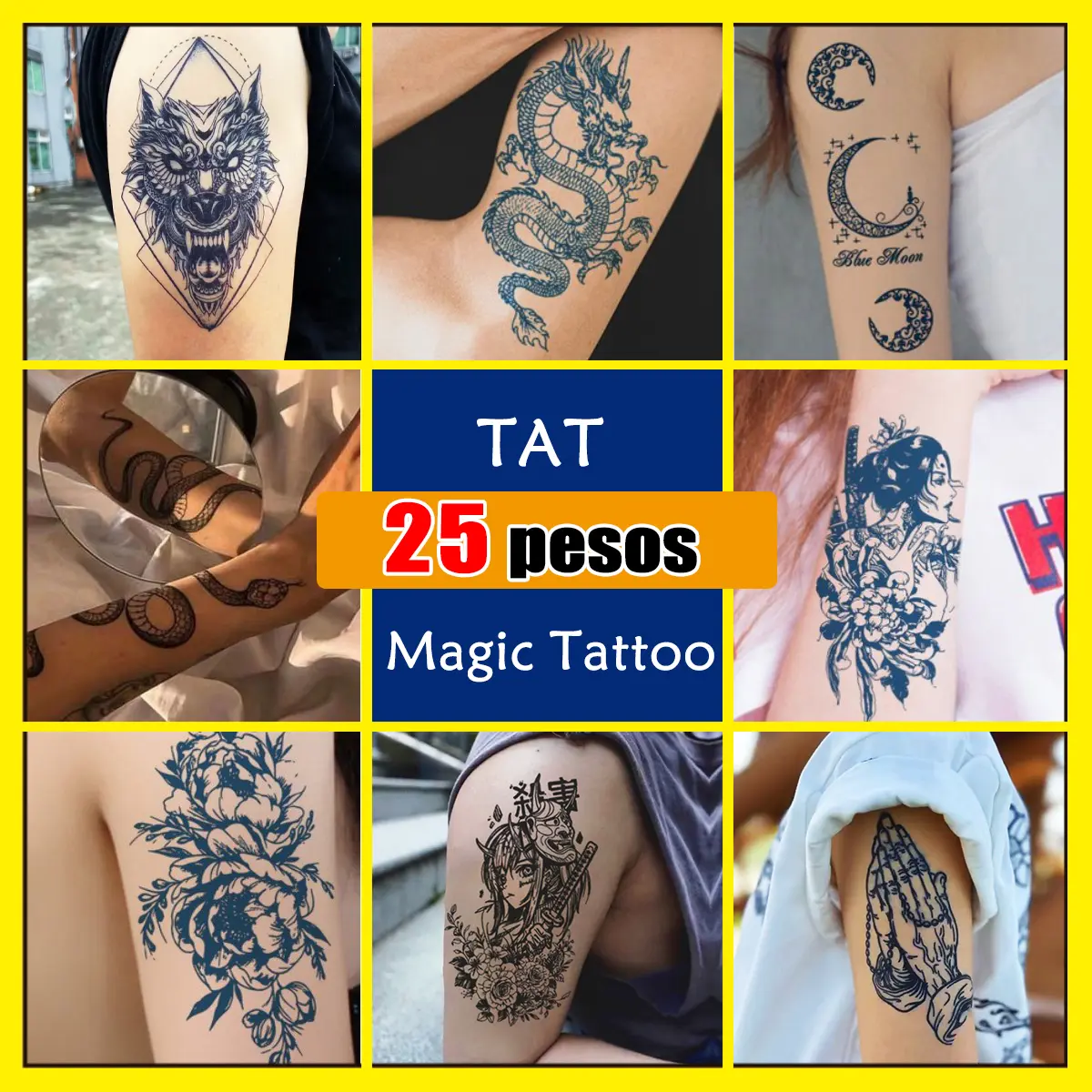 【TAT Magic Tattoo】11*18cm Last for 20 Days Tattoo Waterproof Sticker Long Lasting COD