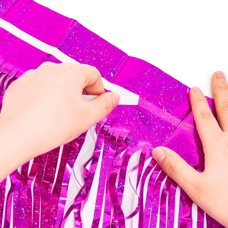 Product Introduction of Metal Foil Tassel Background, Shiny Colorful Party Rain Silk Curtain, Holiday Birthday Party Christmas New Year Door Curtain Wall Decoration, Disposable Decoration Supplies Pet Ornaments 6