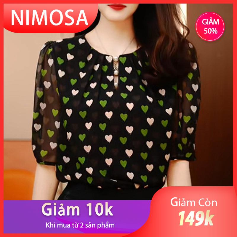 Product Introduction of NIMOSA - Áo Sơ Mi Nữ Tay Lửng .Áo Thiết Kế Đi Chơi Đi Làm Phù Hợp Cả Trung Niên Top Women 3