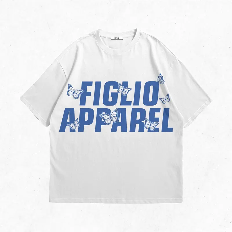 BUTTERFLY OVERSIZED - T-SHIRT - FIGLIO - PUTIH Combed Pria Kaos Distro Wanita Katun 0