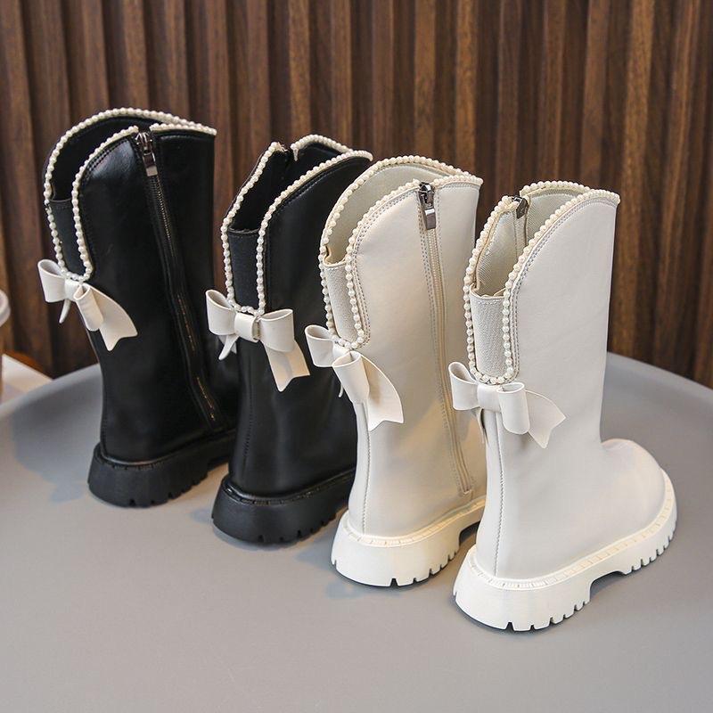  Giày Boot Đùi Cổ Ngọc Và Đính Nơ Lót Lông Siêu Ấm Cho Bé Gái shop chụp ở cuối -form bé 