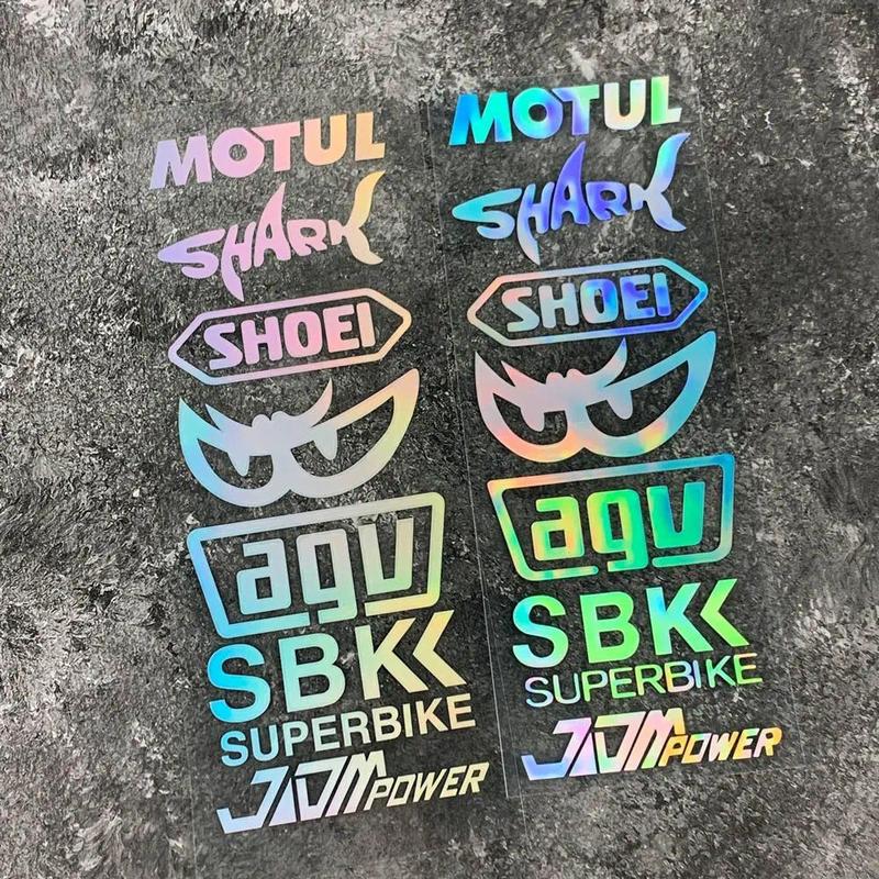 Motorcycle Car Waterproof Sticker, 1 Count Motorcycle Helmet Mudguard Decorative Sticker, Car Exterior Accessories for Motorcycle Car 5