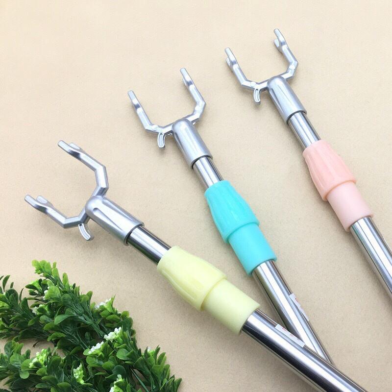 Cây phơi quần áo bằng inox kéo dài 1,5M Cây gậy lấy đồ trên cao có thể kéo dài xếp gọn đa năng,có thể thu gọn