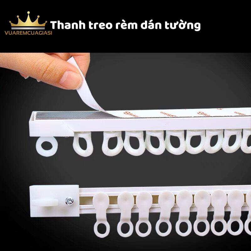 Thanh treo rèm dán tường chịu lực, không cần khoan tường, ray trượt đa năng tiện lợi treo rèm cửa vuaremcuagiasi Treo Tường