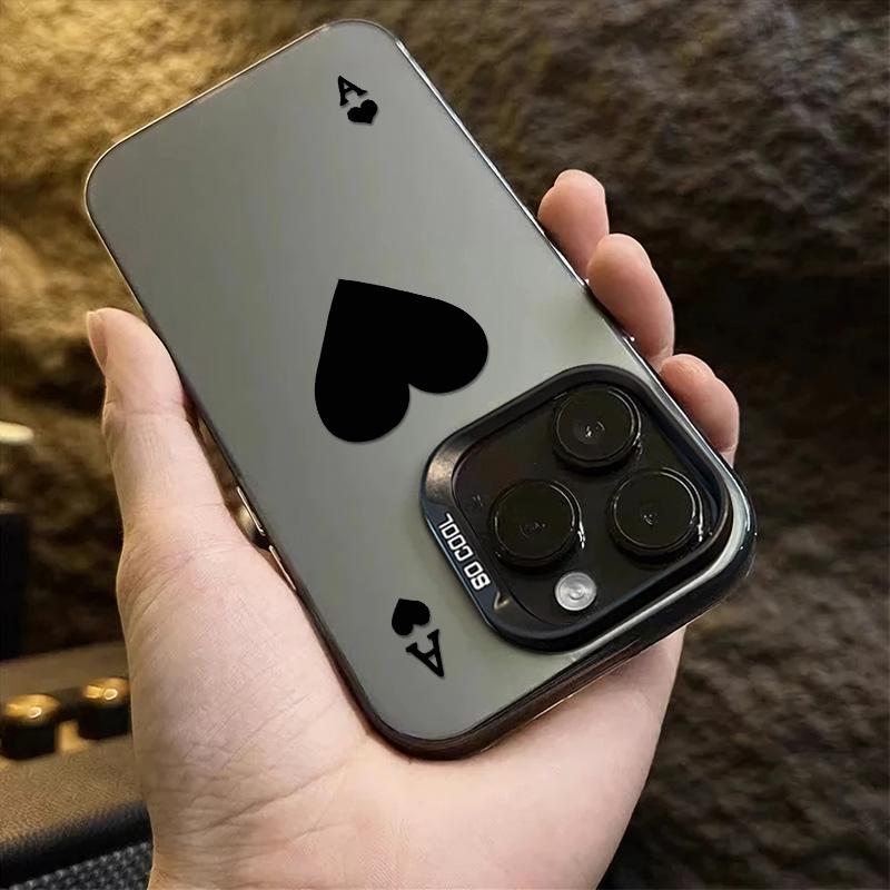 Ốp Điện Thoại Họa Tiết Spade A, Thiết Kế Sáng Tạo, Tương Thích Với iPhone 11, 12, 16, 13, Pro Max, 14, 15, 7, 8 Plus, SE 2020, XR, X / XS Max, Được Làm Bằng Nhựa, Khung Gương Lắp Ráp, Ốp Cứng, Chống Sốc 2