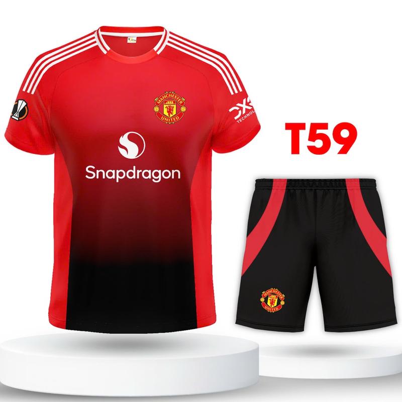 Bộ quần áo đá bóng đồ đá banh MU thun lạnh cao cấp logo thêu Top Sport