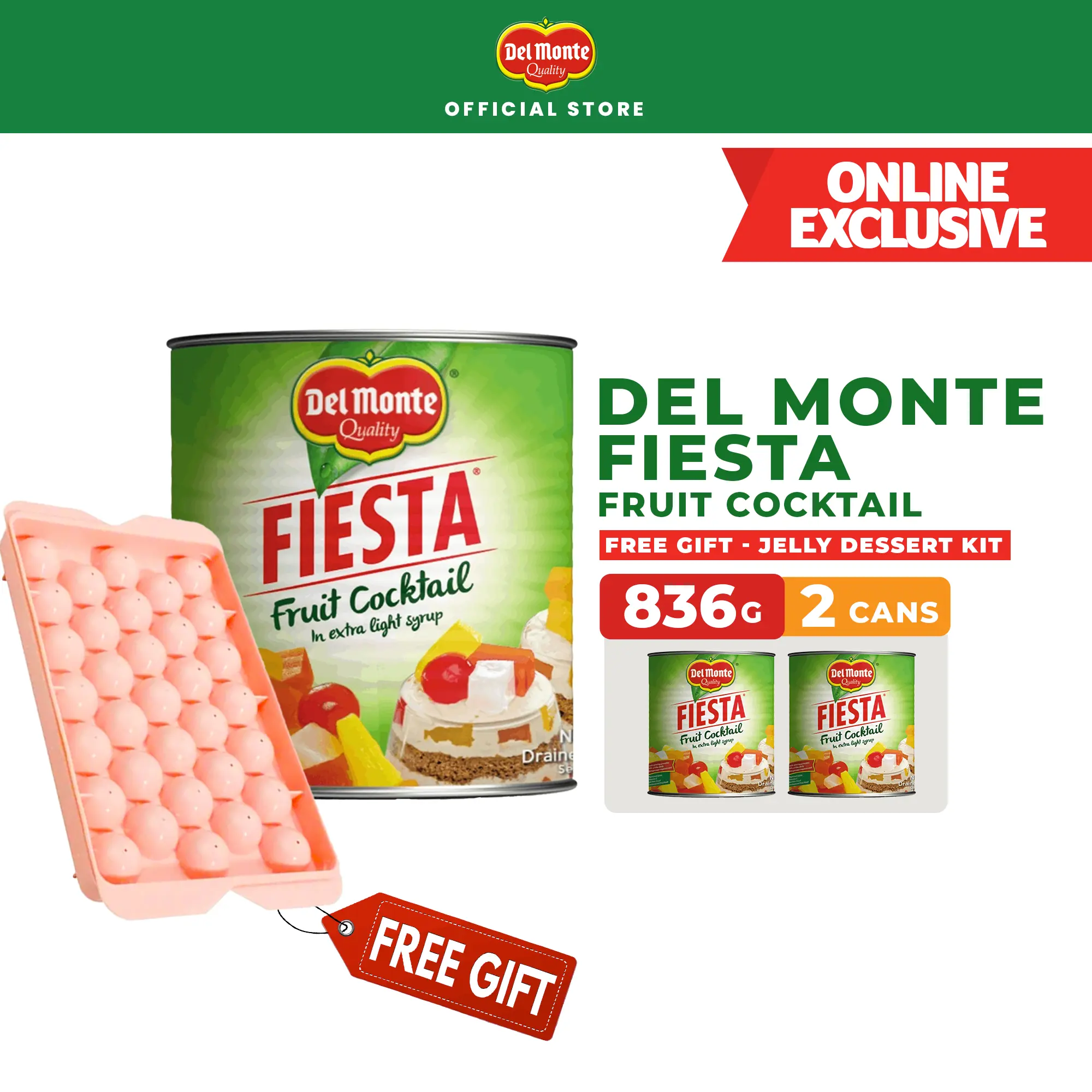 DEL MONTE Fiesta Fruit Cocktail for Delicious and Nutritious Desserts - 836g x2 (save 170g!)