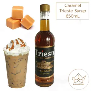 Trieste Caramel Syrup 650mL - Sirup Rasa Karamel Cocok untuk Kopi, Susu, Latte Almond Avocado Banana Blueberry Brown Fruit Green Matcha Peach Red