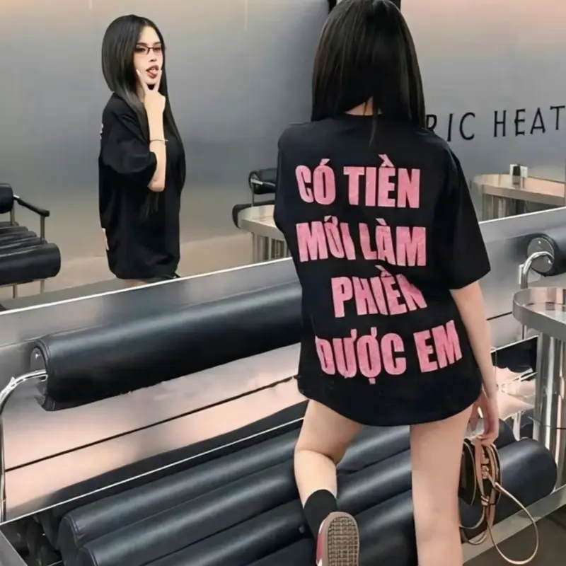 Áo Thun Kim Tuyến " Làm Phiền Được Em " Unisex Nam Nữ Form Rộng Cotton Cổ Tròn 0
