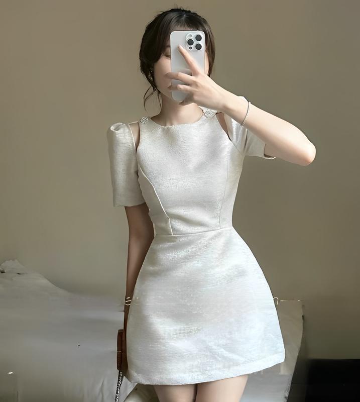  Đầm dự tiệc khoét vai kèm tag đá Bling Dress 