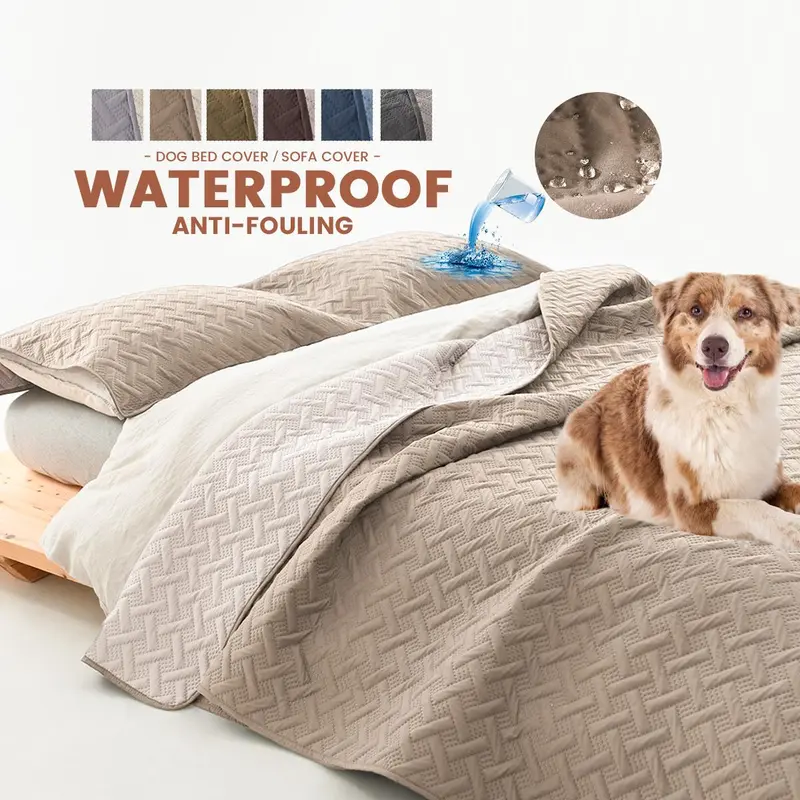 Double-sided Woven Pattern Pet Sofa Blanket, Waterproof Anti-fouling Pet Bed Mat, Home Furniture Couch Cover for Most Cats Dogs 5