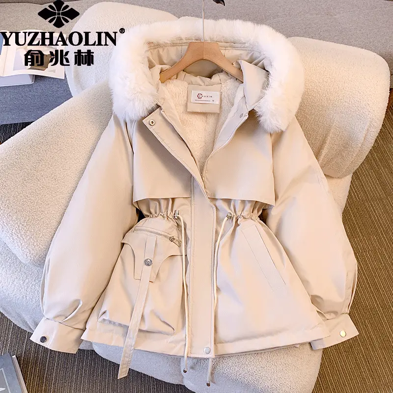 Áo Parka Ngoại Cỡ Lót Lông Cừu, Quần Áo Nữ, Cổ Áo Lông Có Thể Tháo Rời Áo Khoác Bông Dáng Rộng Mới, Áo Khoác Mùa Đông, Thời Trang, Bán Chạy Năm 2025 Top Jacket Women