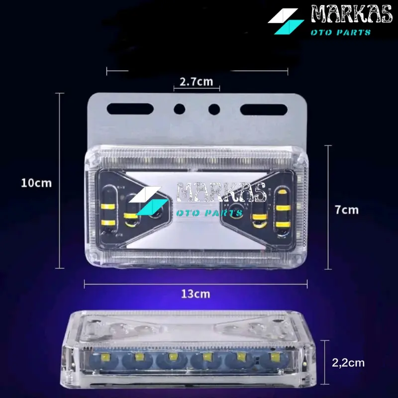Lampu Led Samping Bak Truk Variasi 24volt Model Kotak 30Led Sein Running Light Waterside 2