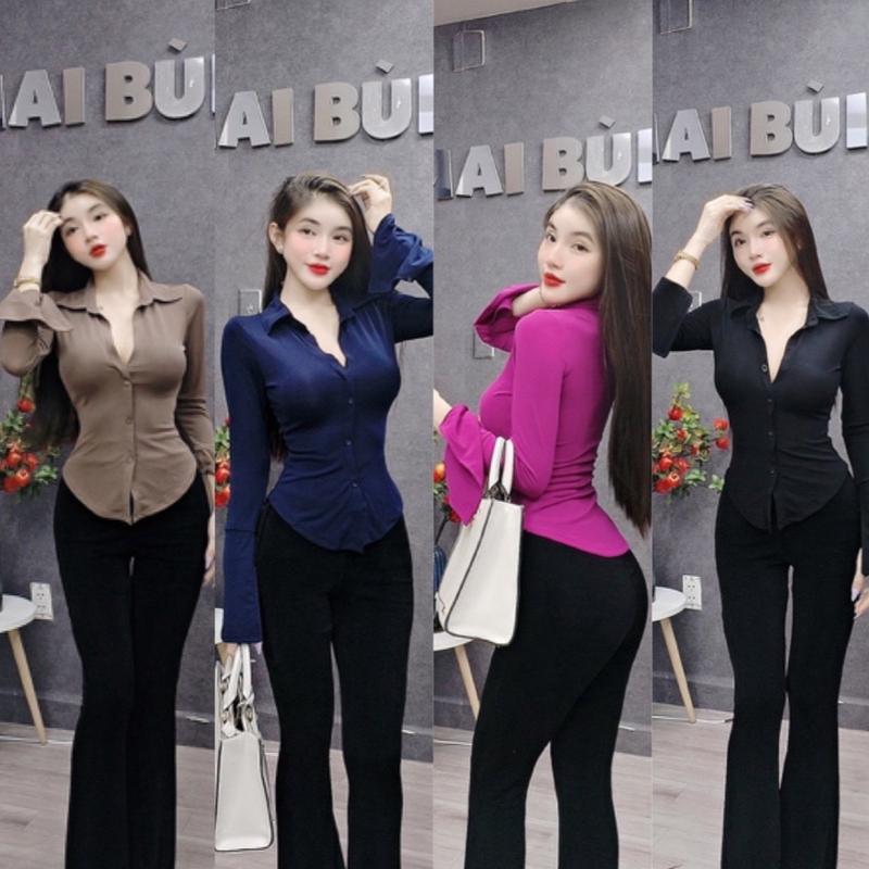 A10 - Áo Sơ Mi Body Tay Loe Mai Bùi Store Nữ