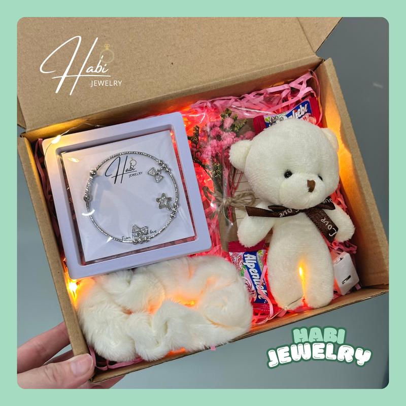 Habi Jewelry Set Quà Tặng Trang Sức Vòng Tay - Kèm Gấu Bông Thiệp Phụ Kiện - Quà Tặng Bạn Gái 14 3 8 3 20 10 1 6 Sinh Nhật Valentine