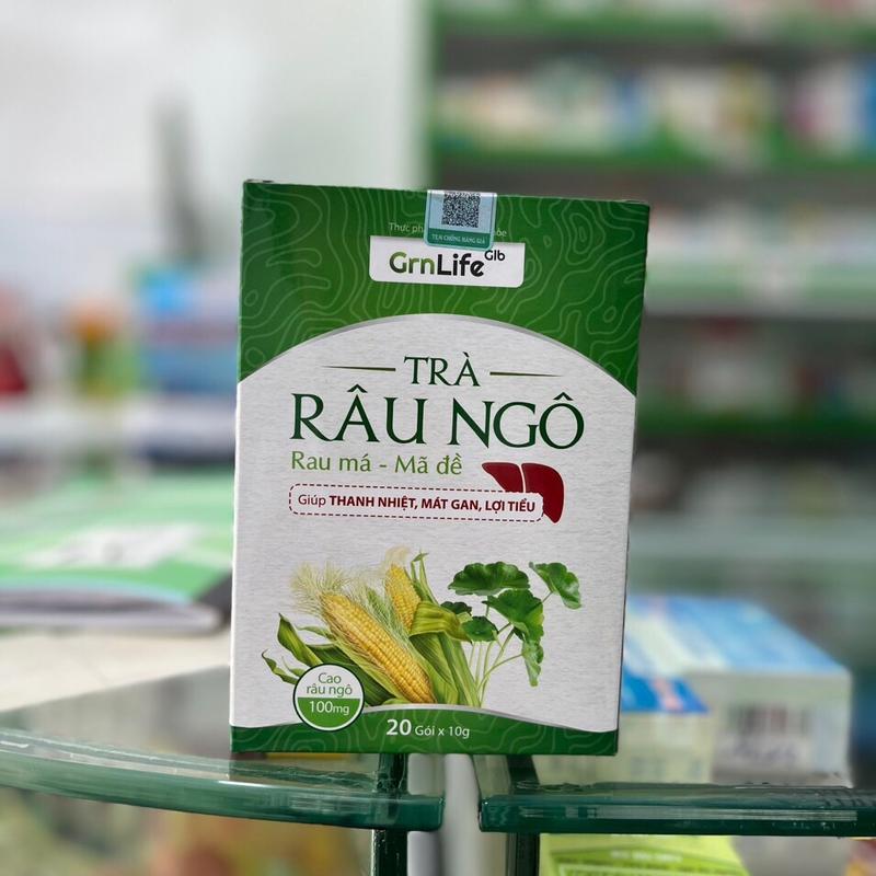 Trà râu ngô rau má mã đề - Hộp 20 gói hỗ trợ thanh nhiệt, mát gan, lợi tiểu cho người nóng trong, mụn nhọt