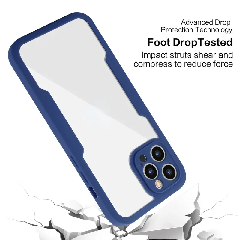 Ốp Trong Suốt, Hai Mặt 360, Tương Thích Với iPhone 15, 14, 13, 12, 11, 16 Pro Max, XR, X / XS, 7 / 8P, SE3, Ốp Trong Suốt, Chống Sốc, Bảo Vệ Camera Ốp Cứng Trong Suốt, Dành Cho Dòng iPhone 5