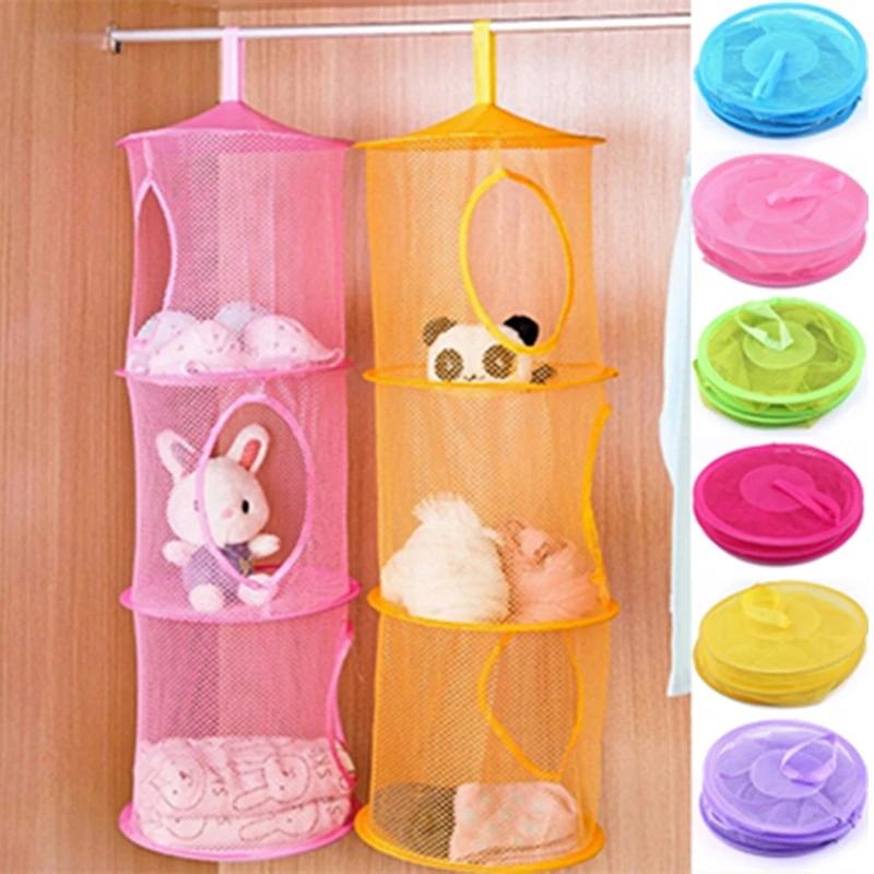 Product Introduction of 1 pcs Storage Hanging Basket (3 tiers),Home Organizers Multi-compartment Wall-mounted Drying Rack Storage Basket for Dolls, Underwear, etc. Drying, Space-saving Storage Hanging Bag 6