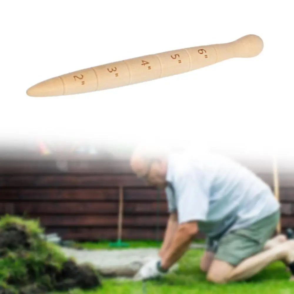 Wooden Seed Dibber Efficient Handheld Quick Simple with Measurement Scale