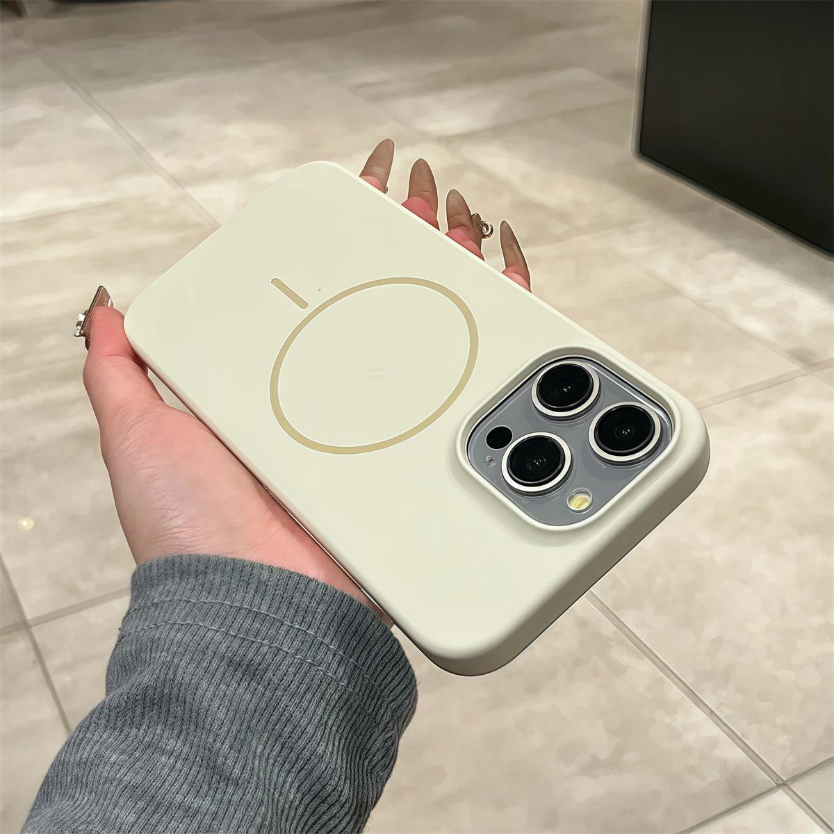 New Color Liquid Silicone Magnetic Phone Case For iPhone 16 Plus 15 14 13 11 12 16 Pro Max Anti Fingerprint Wireless Charging Soft Cover Shockproof