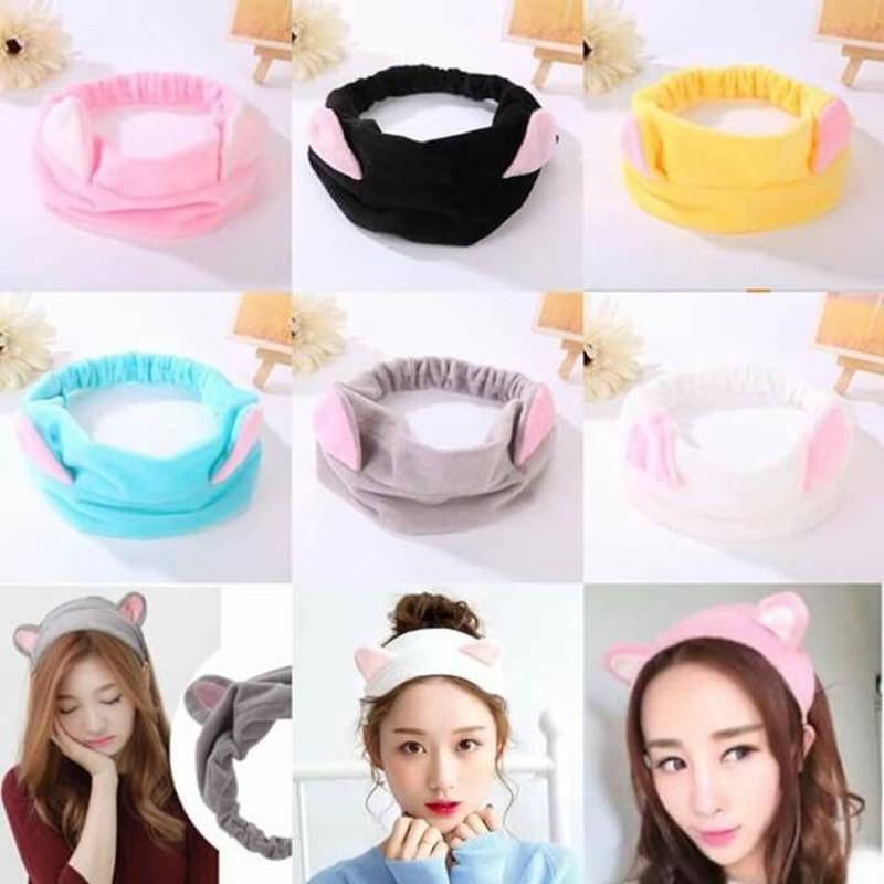 Băng đô mèo cute rửa mặt, makeup co giãn thiết kế xinh xắn siêu dễ thương 0
