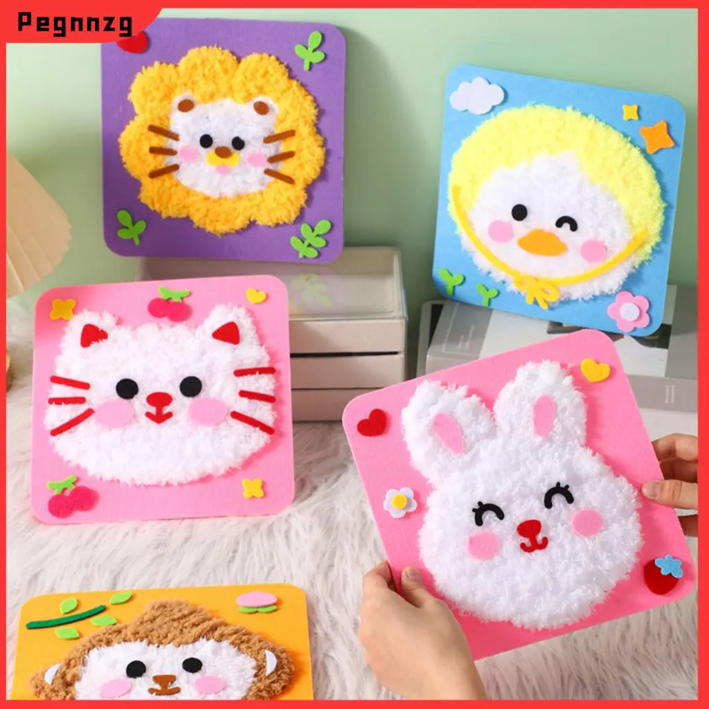 Pegnnzg- Embroidery Doll Set for Kids Weaving Activity for Kids 6 Pcs Diy Embroidery Doll Set Fun Cartoon Animal Sewing Kit for Kids Easy Craft Projects for Beginners in Asia