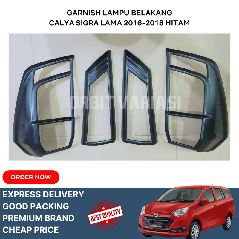 GARNISH LAMPU MOBIL DEPAN BELAKANG CALYA SIGRA LAMA 2016-2018 HITAM 4
