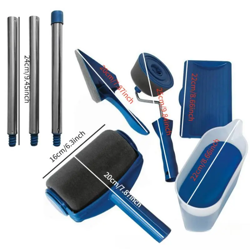 Paint Roller Kit, Multifunctional Wall Decoration Kit, Professional Paint Roller & Accessories Suitable for Smooth Application, Wall Paint Roller, Painting Tools, Interior 2