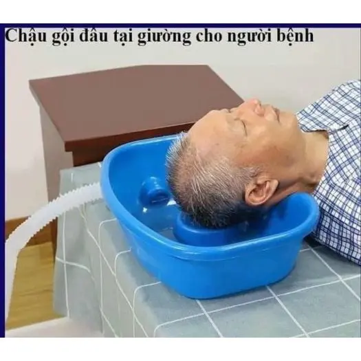 Chậu Gội Đầu Nhựa Tại Giường Chăm Sóc Người Thân Hiệu Quả Tiện Dụng, Thau Gội Đầu Có Đệm Cao Su Tại Nhà , Tiện Dụng 2