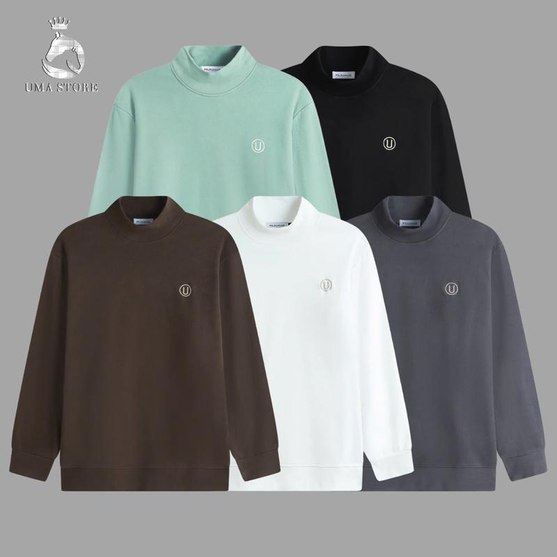  Áo Giữ Nhiệt Có Cổ Cao Thêu U Nam Nữ của nhà UMA STORE OR chất vải lông thỏ cao cấp ấm áp mềm mại dài tay cổ gấu bo Menswear Quần Trắng aogi  unhiet caoco 
