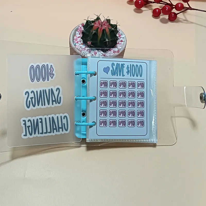 Sách Thử Thách Tiết Kiệm, Sổ Đóng Tiền, Cầm Tay Mini, Tiết Kiệm £ 1000, Sổ Tay Lá Rời, Sách Lưu Trữ Ngân Sách Tiền Mặt 2