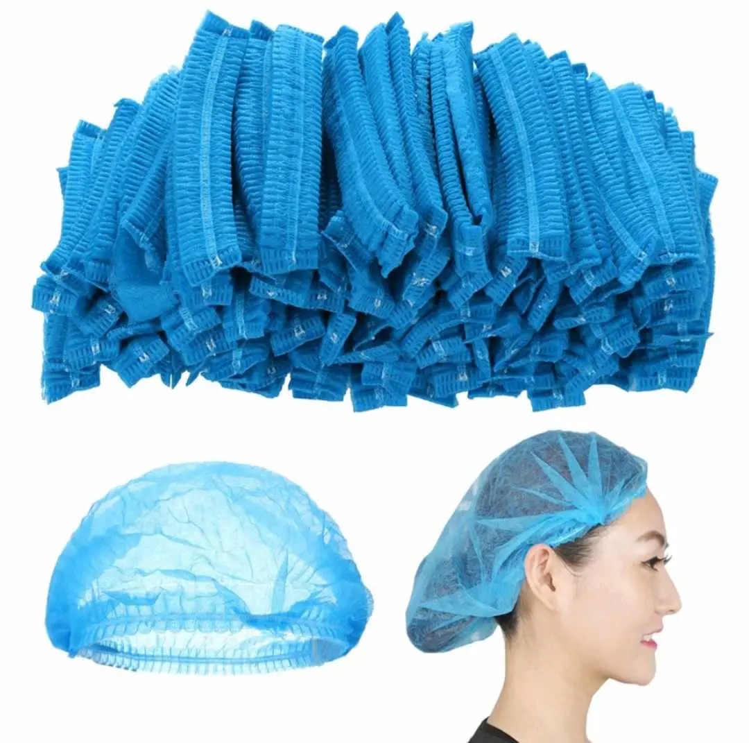 100pcs Disposable Hair Head Covers Net Bouffant Caps Hats Kitchen Industrial