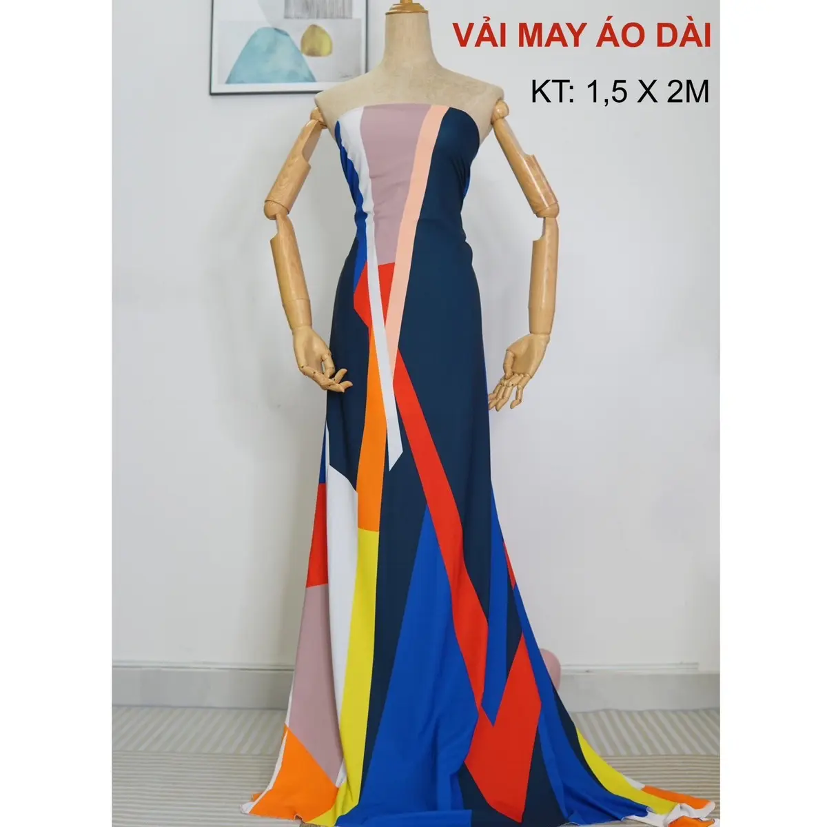 "Vải may" áo dài, may đầm hot Trend lụa Hàn co dãn, thoáng mát khổ 1,5 x 2m -X