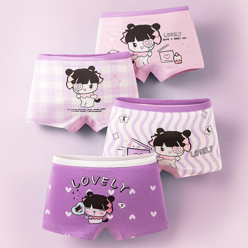 Product Introduction of Quần Lót Boxer Bé Gái Mùa Hè, 4 Cái Trong 1 Bộ, Được Làm Bằng Bông, Bán Buôn, Cotton Nguyên Chất Loại A, Chống Ánh Sáng, Thích Hợp Cho Bé Gái Tiểu Học, Quần An Toàn 7