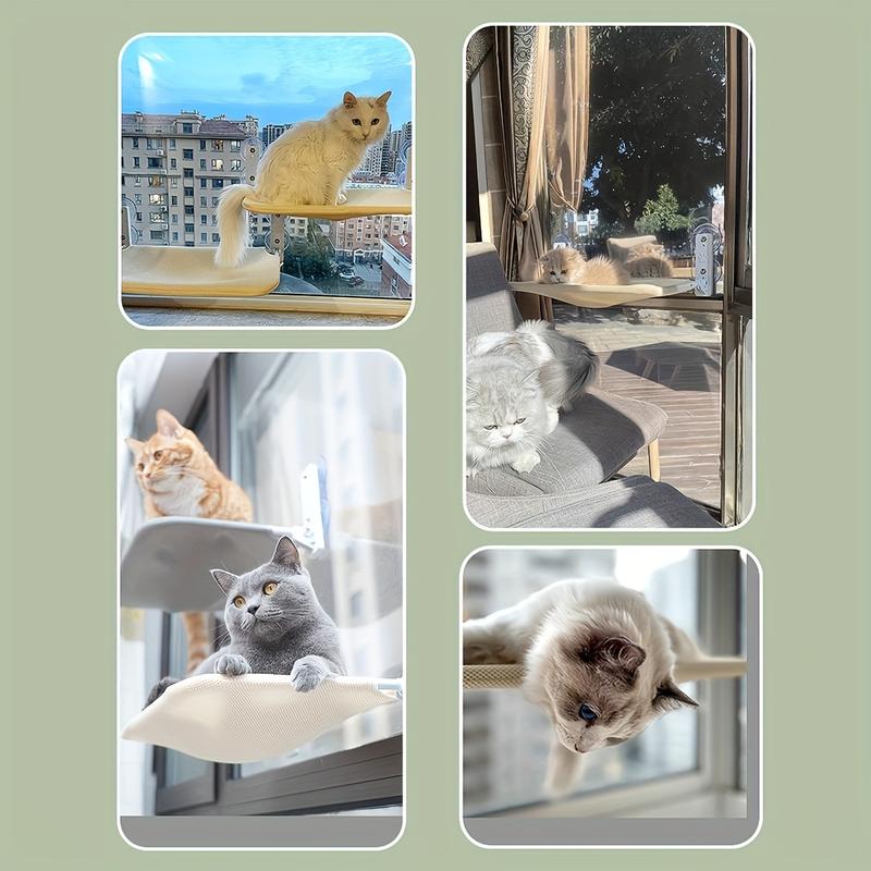 Product Introduction of Cozy Cat Window Hammock with Strong Suction Cups - Sunbathing Perch for Cats, Durable Polyester, Non-Assemble 13