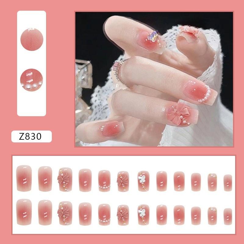 Product Introduction of Mã Z830_ Nailbox bền đẹp bộ 24 nail xinh dành cho nữ + được kèm phụ kiện keo dán Women 1