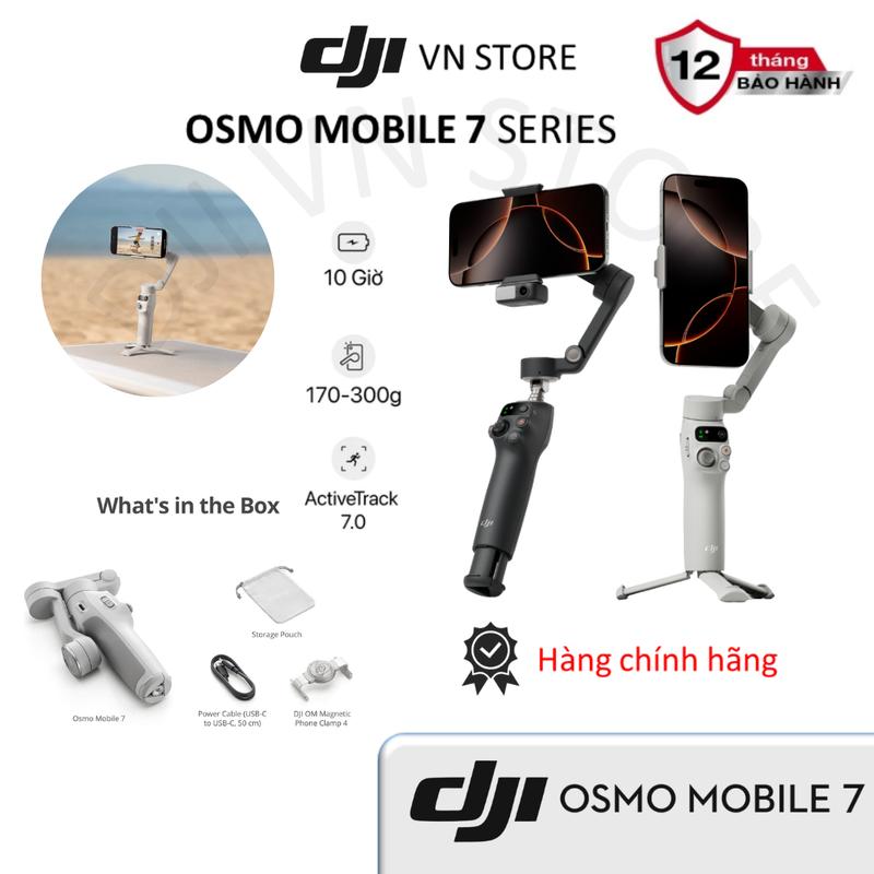 Tay Cầm Gimbal DJI Osmo Mobile 7 / 7P - Dành Cho ĐIện Thoại - Chống Rung - Kéo Dài - Hàng Chính Hãng