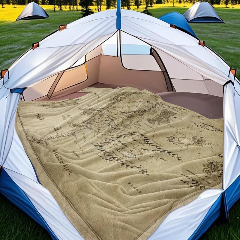 The Lord Of The Rings Map Pattern Blanket, Soft Warm Throw Blanket, Air-conditioned Room Blanket, Warm Nap Blanket for Home Office Travel Outdoor 7