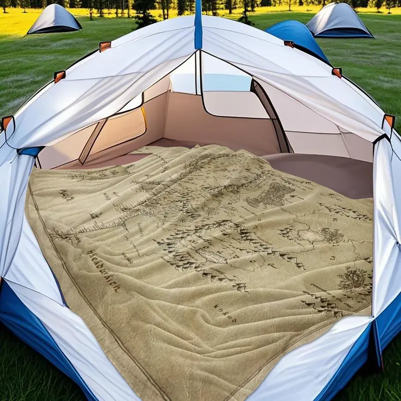 The Lord Of The Rings Map Pattern Blanket, Soft Warm Throw Blanket, Air-conditioned Room Blanket, Warm Nap Blanket for Home Office Travel Outdoor 7