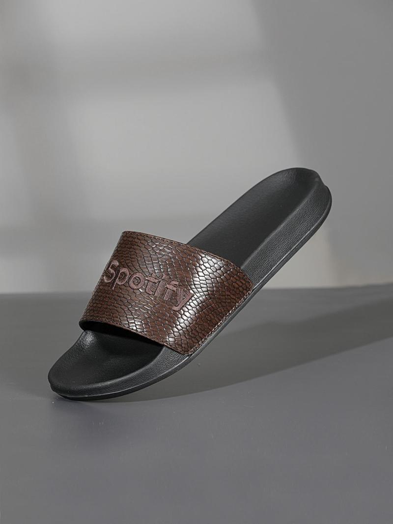 Product Introduction of Men's Fashionable Geometric Pattern Slides, Casual Comfortable Breathable Non-slip Slippers for Indoor Outdoor Wear, Male All-match Round Toe Slippers for Daily Wear, Walking Shoes 3