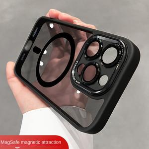 MagSafe เคสโทรศัพท์, การชาร์จแบบแม่เหล็ก, สำหรับ iPhone 15, พร้อมเลนส์อายูงู JD, เคสป้องกัน, เข้ากันได้กับ Apple 14pro ม่วง สีชมพู สีดำ น้ำเงิน เหลือง