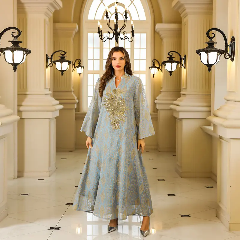 2025 Muslim Clothing Middle Eastern Abaya Women's Dubai Turkey Sequin Large Robe Dress open  abayas abaya  luxury  dubai 0