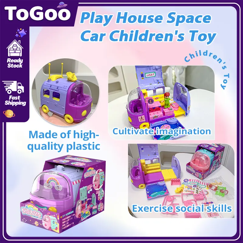 Play House Space Car Children's Toy，Children's Toys Children's Early Education Toys Changeable Scene Mode Cute Space Car Scene Play House Parent-Child Interactive Toys Changeable Scene Mode Space Car