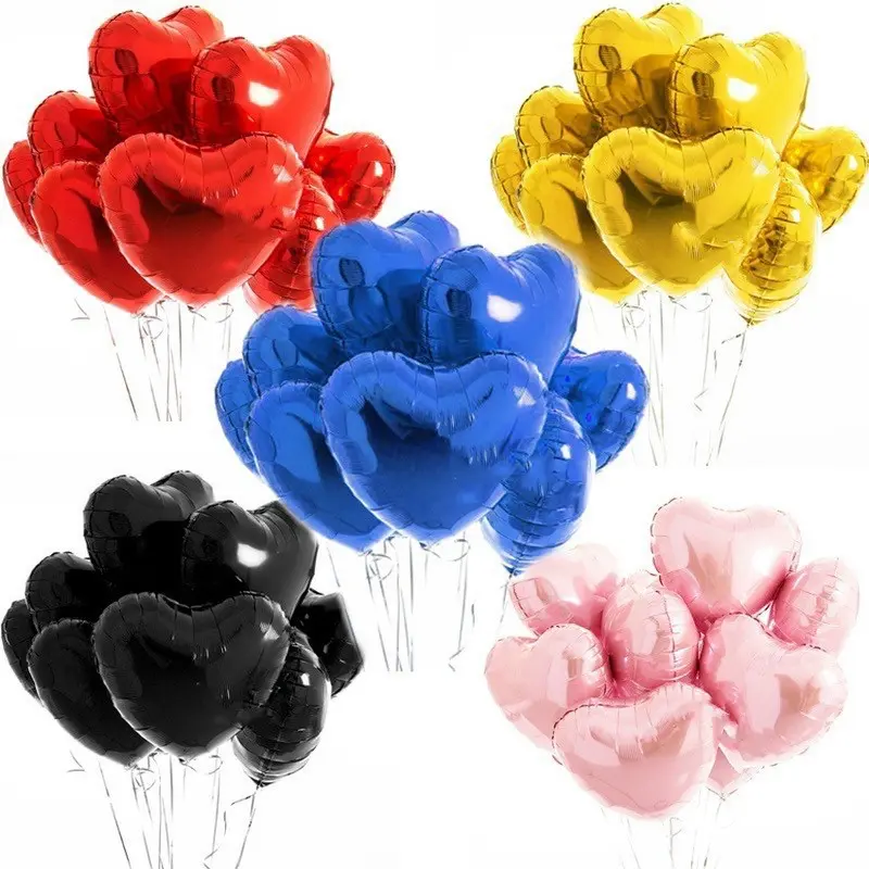 Bóng nhôm trái tim, ngôi sao size 10, 23, 45cm trang trí sinh nhật, tiệc cưới, phòng cưới 3